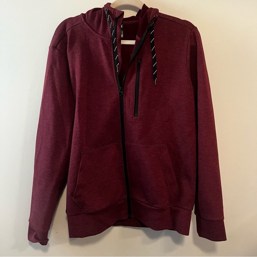 Gap Fit Zip Up Hoodie Small Burgundy